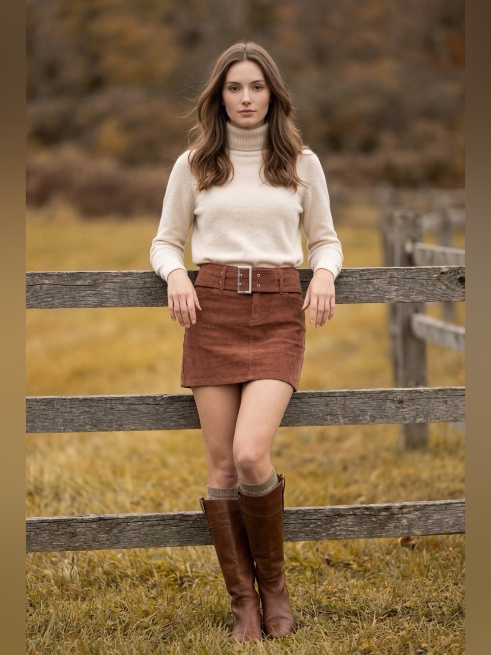 Garage Corduroy Belted Micro Mini Skirt Brown Rust XS Y2K